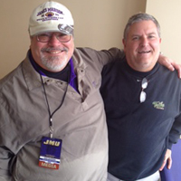 Former JMU broadcaster Mike Schikman with Colley